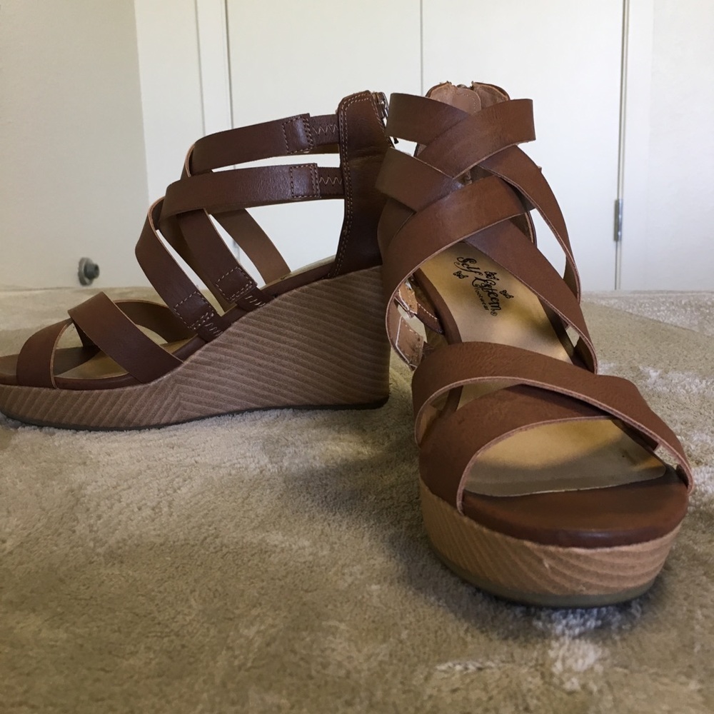 Brown Caged Wedges Women’s Size 7.5